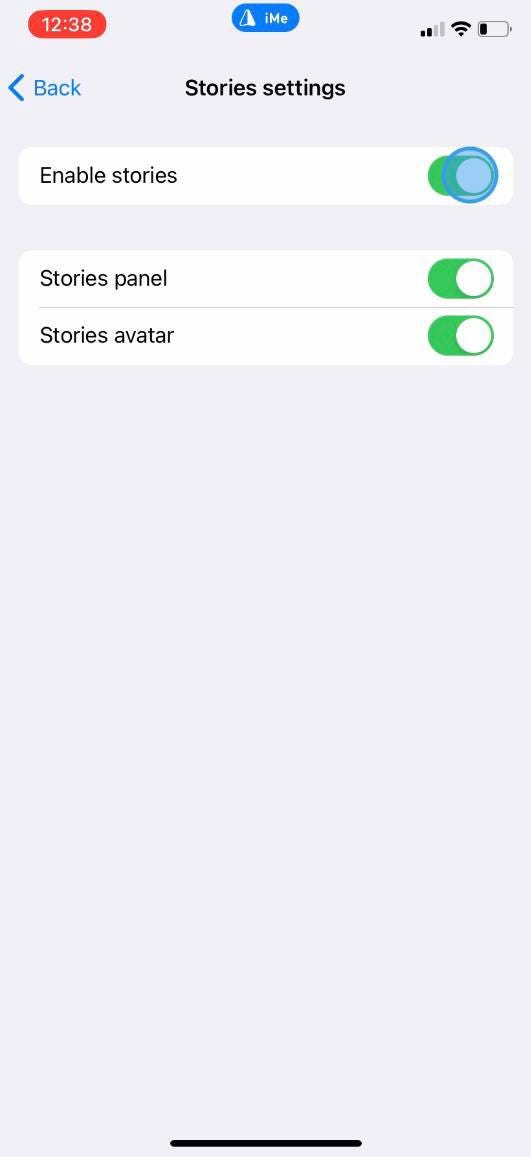 使用 iMe 禁用 Telegram Stories,享受无干扰体验